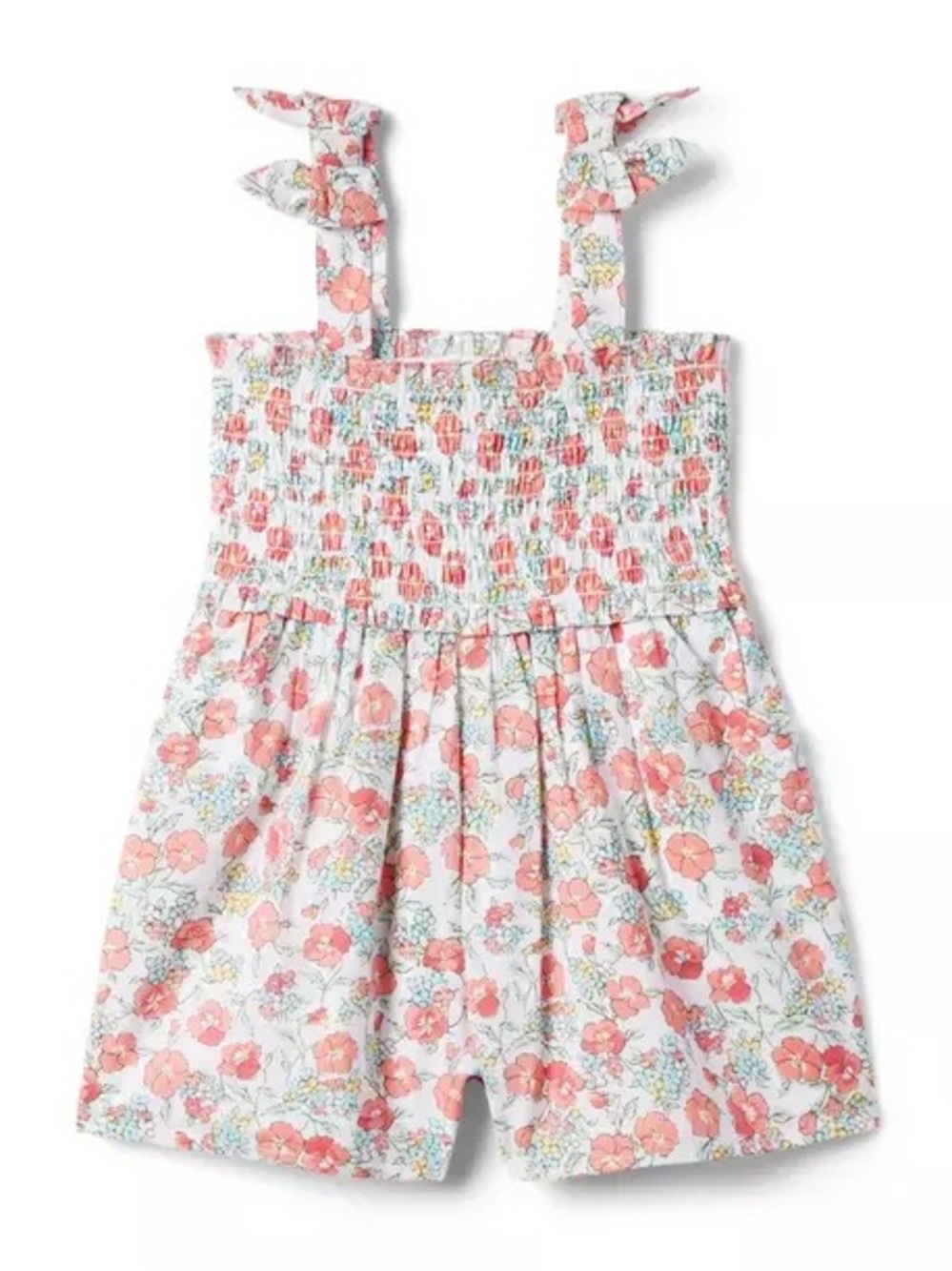Janie and Jack Floral Smocked Romper 2T